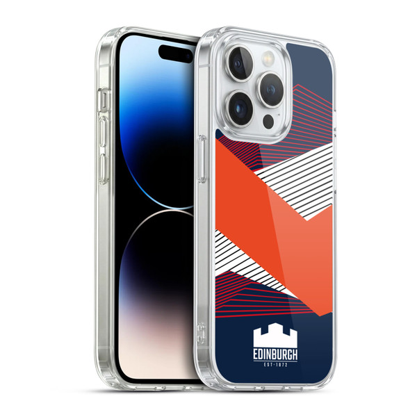 Edinburgh Rugby Graphics Shapes Soft Gel Case for Apple iPhone 14 Pro & MagSafe