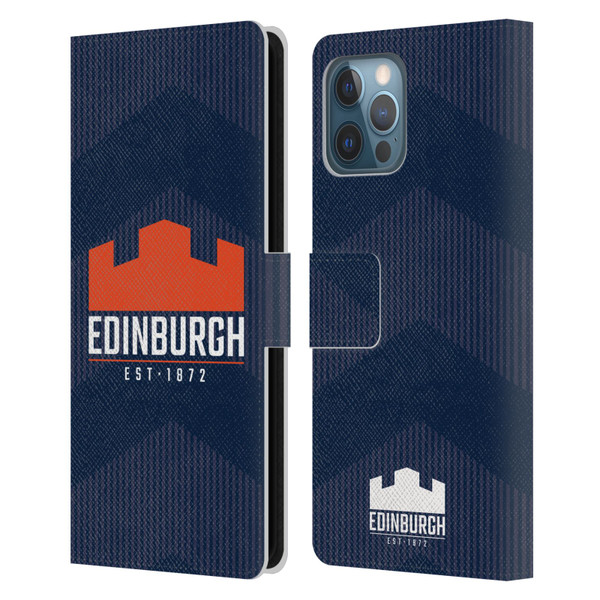 Edinburgh Rugby Graphics Lines Leather Book Wallet Case Cover For Apple iPhone 12 Pro Max