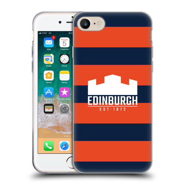 Edinburgh Rugby Graphics Stripes Soft Gel Case for Apple iPhone 7 / 8 / SE 2020 & 2022