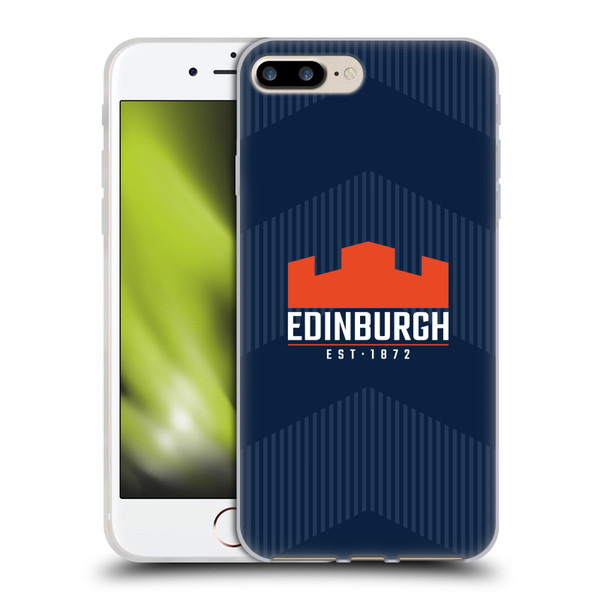 Edinburgh Rugby Graphics Lines Soft Gel Case for Apple iPhone 7 Plus / iPhone 8 Plus
