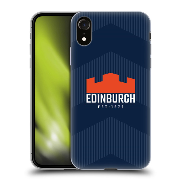 Edinburgh Rugby Graphics Lines Soft Gel Case for Apple iPhone XR