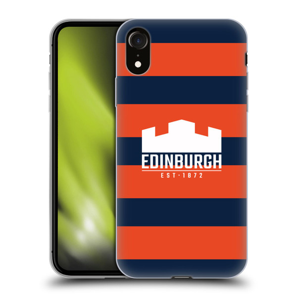 Edinburgh Rugby Graphics Stripes Soft Gel Case for Apple iPhone XR