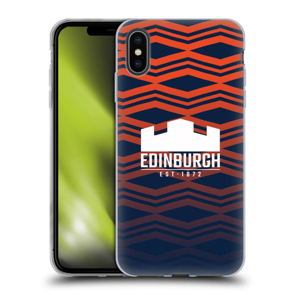 Edinburgh Rugby Graphics Pattern Gradient Soft Gel Case for Apple iPhone XS Max