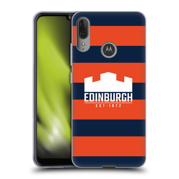 Edinburgh Rugby Graphics Stripes Soft Gel Case for Motorola Moto E6 Plus