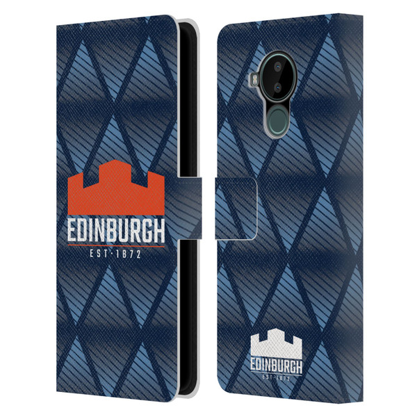 Edinburgh Rugby Graphics Pattern Leather Book Wallet Case Cover For Nokia C30