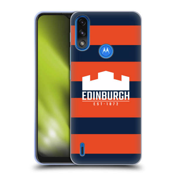 Edinburgh Rugby Graphics Stripes Soft Gel Case for Motorola Moto E7 Power / Moto E7i Power