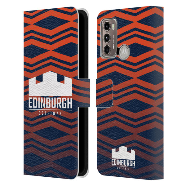Edinburgh Rugby Graphics Pattern Gradient Leather Book Wallet Case Cover For Motorola Moto G60 / Moto G40 Fusion