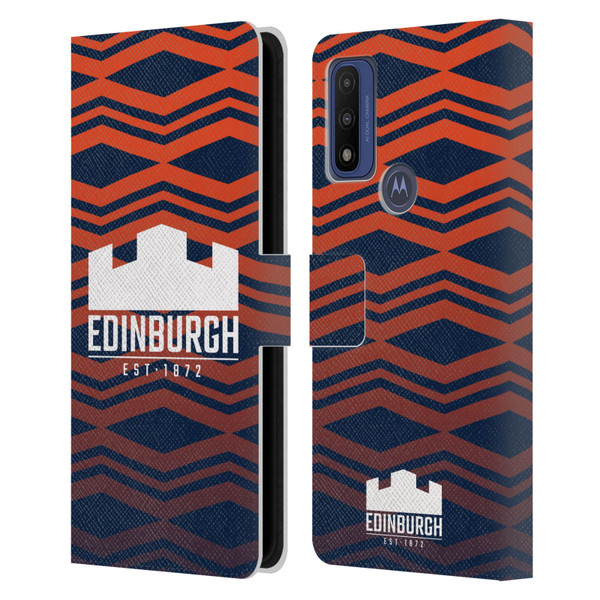 Edinburgh Rugby Graphics Pattern Gradient Leather Book Wallet Case Cover For Motorola G Pure