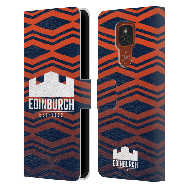 Edinburgh Rugby Graphics Pattern Gradient Leather Book Wallet Case Cover For Motorola Moto E7 Plus