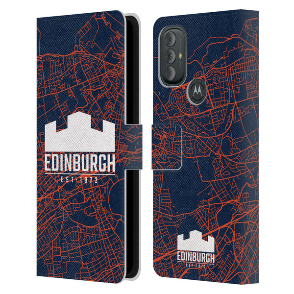 Edinburgh Rugby Graphics Map Leather Book Wallet Case Cover For Motorola Moto G10 / Moto G20 / Moto G30