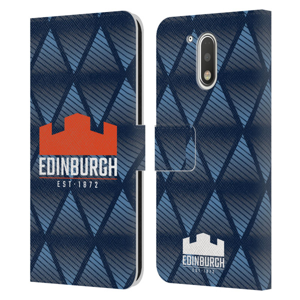 Edinburgh Rugby Graphics Pattern Leather Book Wallet Case Cover For Motorola Moto G41