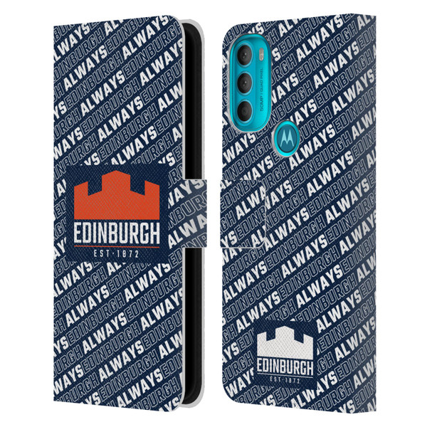 Edinburgh Rugby Graphics Logo Pattern Leather Book Wallet Case Cover For Motorola Moto G71 5G