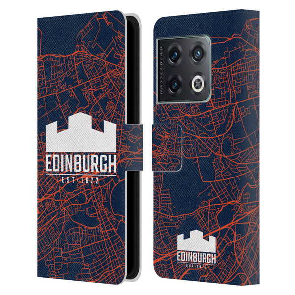 Edinburgh Rugby Graphics Map Leather Book Wallet Case Cover For OnePlus 10 Pro