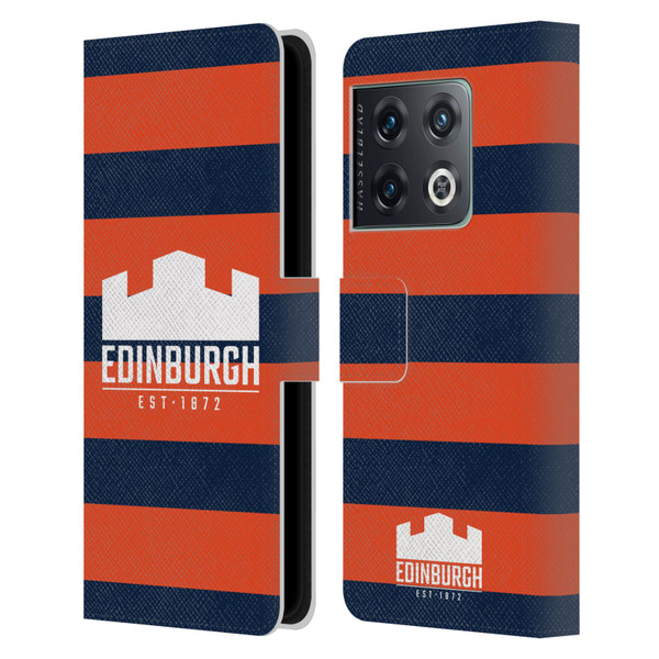Edinburgh Rugby Graphics Stripes Leather Book Wallet Case Cover For OnePlus 10 Pro