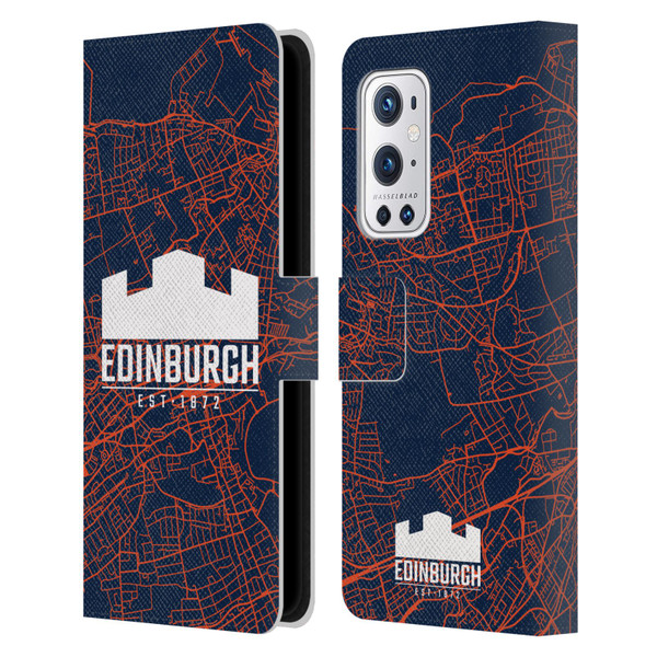 Edinburgh Rugby Graphics Map Leather Book Wallet Case Cover For OnePlus 9 Pro