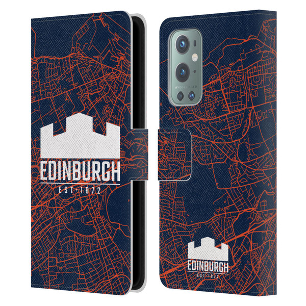 Edinburgh Rugby Graphics Map Leather Book Wallet Case Cover For OnePlus 9