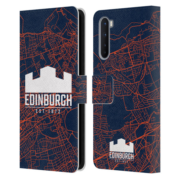 Edinburgh Rugby Graphics Map Leather Book Wallet Case Cover For OnePlus Nord 5G