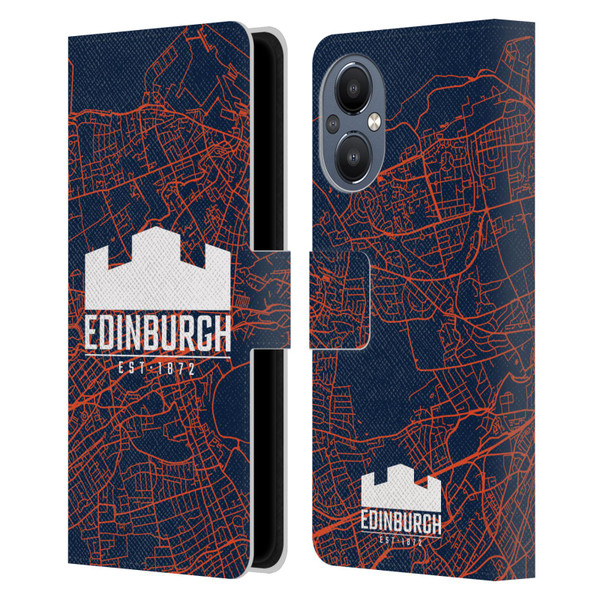 Edinburgh Rugby Graphics Map Leather Book Wallet Case Cover For OnePlus Nord N20 5G