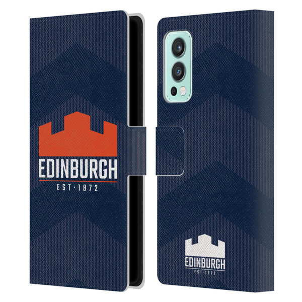 Edinburgh Rugby Graphics Lines Leather Book Wallet Case Cover For OnePlus Nord 2 5G