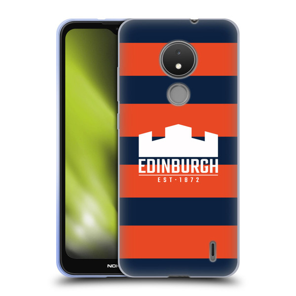 Edinburgh Rugby Graphics Stripes Soft Gel Case for Nokia C21