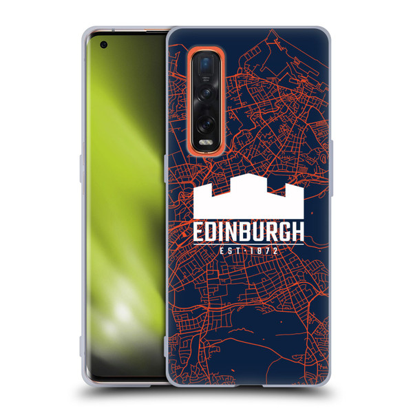 Edinburgh Rugby Graphics Map Soft Gel Case for OPPO Find X2 Pro 5G