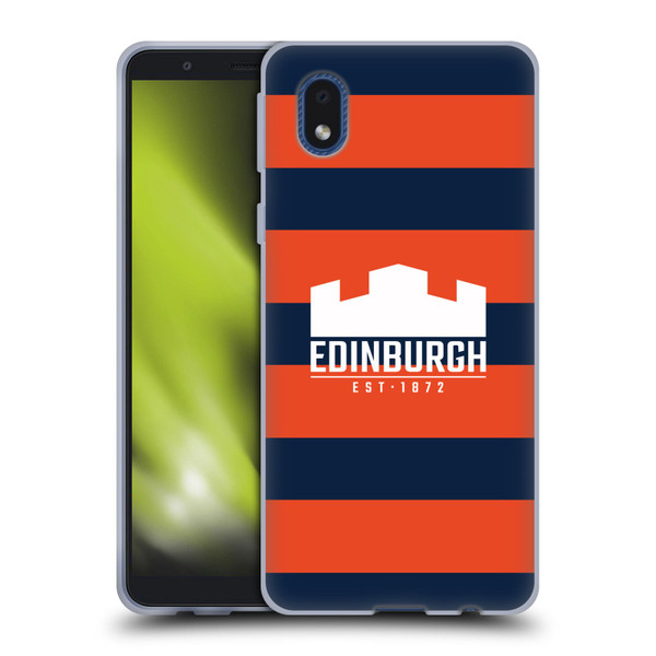 Edinburgh Rugby Graphics Stripes Soft Gel Case for Samsung Galaxy A01 Core (2020)