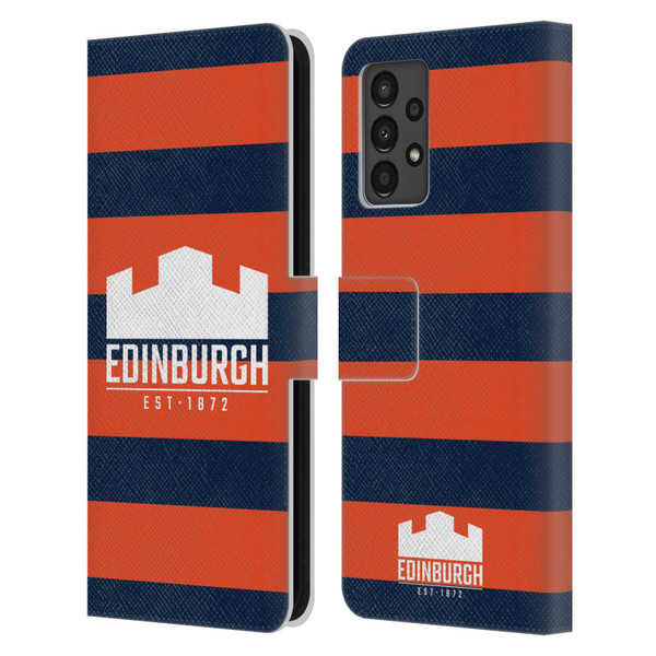 Edinburgh Rugby Graphics Stripes Leather Book Wallet Case Cover For Samsung Galaxy A13 (2022)