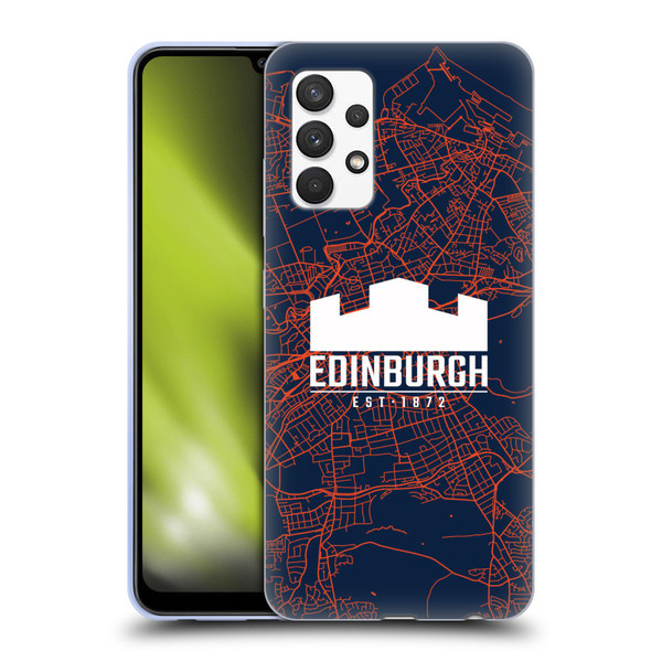 Edinburgh Rugby Graphics Map Soft Gel Case for Samsung Galaxy A32 (2021)
