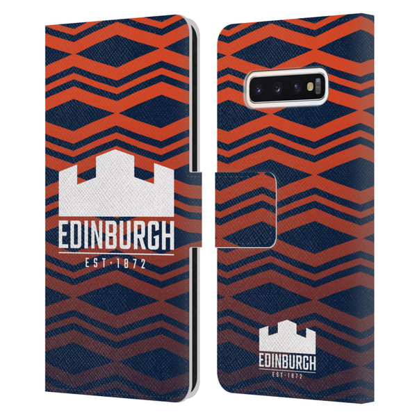 Edinburgh Rugby Graphics Pattern Gradient Leather Book Wallet Case Cover For Samsung Galaxy S10