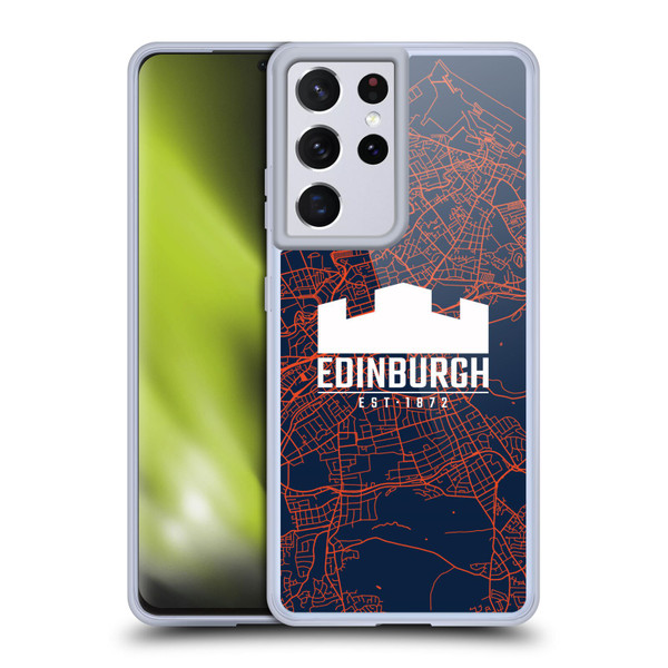 Edinburgh Rugby Graphics Map Soft Gel Case for Samsung Galaxy S21 Ultra 5G