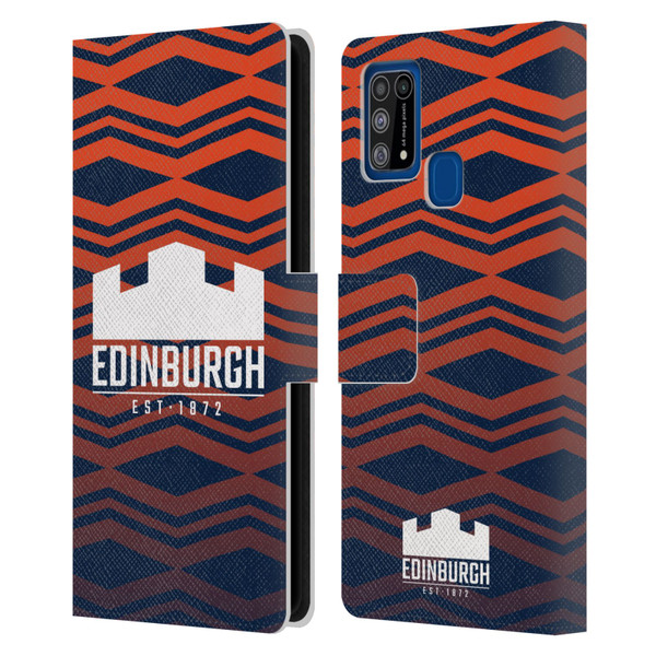 Edinburgh Rugby Graphics Pattern Gradient Leather Book Wallet Case Cover For Samsung Galaxy M31 (2020)