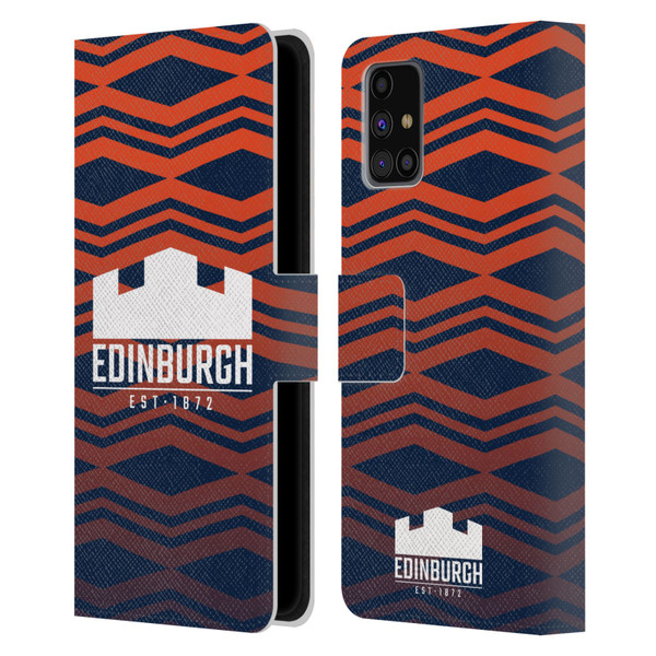 Edinburgh Rugby Graphics Pattern Gradient Leather Book Wallet Case Cover For Samsung Galaxy M31s (2020)