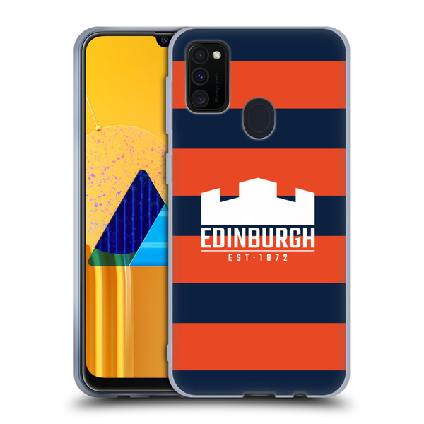 Edinburgh Rugby Graphics Stripes Soft Gel Case for Samsung Galaxy M30s (2019)/M21 (2020)