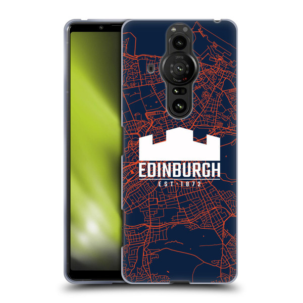 Edinburgh Rugby Graphics Map Soft Gel Case for Sony Xperia Pro-I