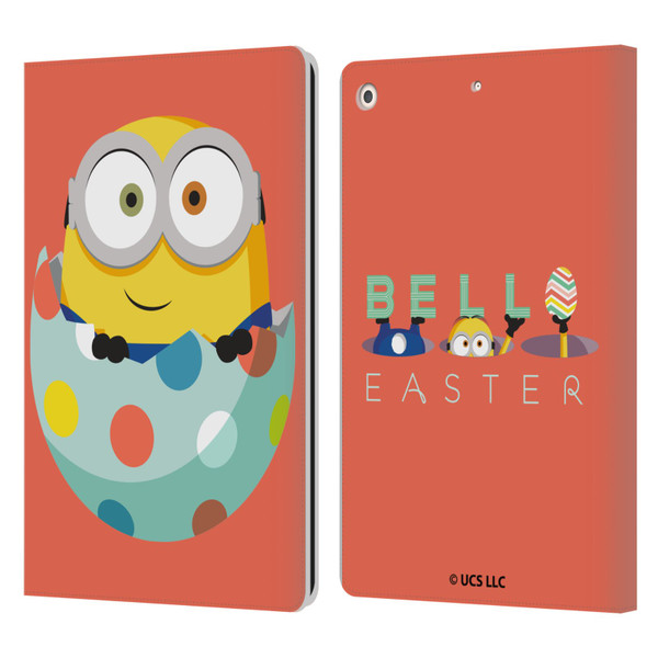 Minions Rise of Gru(2021) Easter 2021 Bob Egg Leather Book Wallet Case Cover For Apple iPad 10.2 2019/2020/2021