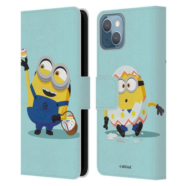 Minions Rise of Gru(2021) Easter 2021 Bob Egg Hunt Leather Book Wallet Case Cover For Apple iPhone 13