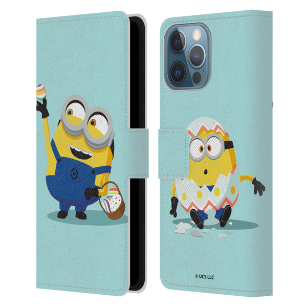 Minions Rise of Gru(2021) Easter 2021 Bob Egg Hunt Leather Book Wallet Case Cover For Apple iPhone 13 Pro Max