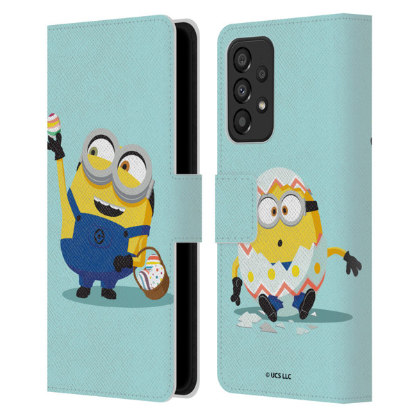 Minions Rise of Gru(2021) Easter 2021 Bob Egg Hunt Leather Book Wallet Case Cover For Samsung Galaxy A33 5G (2022)