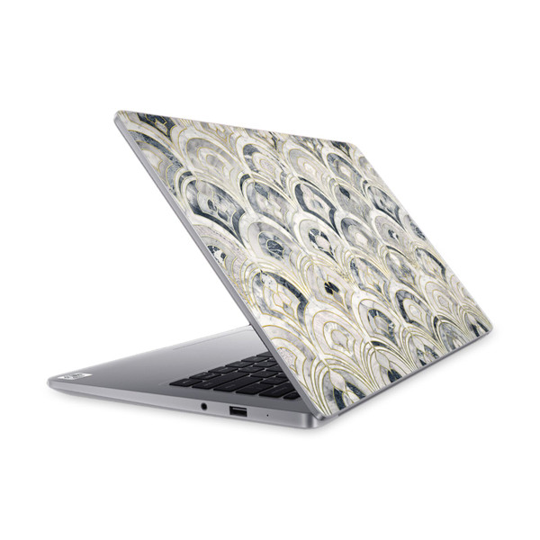 Micklyn Le Feuvre Marble Patterns Monochrome Art Deco Tiles Vinyl Sticker Skin Decal Cover for Xiaomi Mi NoteBook 14 (2020)