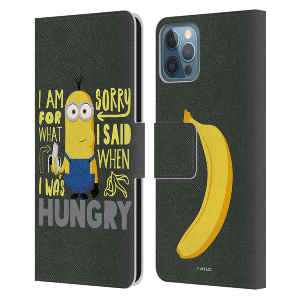 Minions Rise of Gru(2021) Humor Hungry Leather Book Wallet Case Cover For Apple iPhone 12 / iPhone 12 Pro