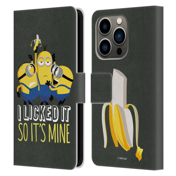 Minions Rise of Gru(2021) Humor Banana Leather Book Wallet Case Cover For Apple iPhone 14 Pro