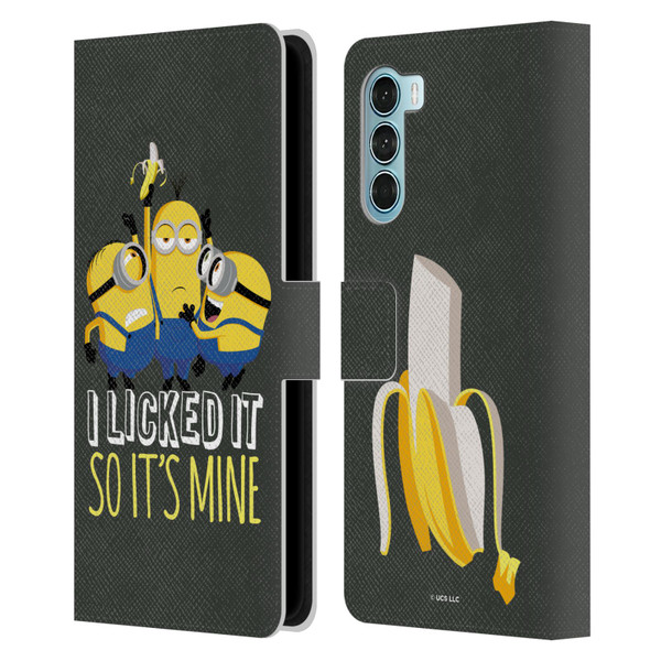 Minions Rise of Gru(2021) Humor Banana Leather Book Wallet Case Cover For Motorola Edge S30 / Moto G200 5G