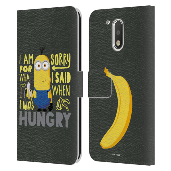 Minions Rise of Gru(2021) Humor Hungry Leather Book Wallet Case Cover For Motorola Moto G41