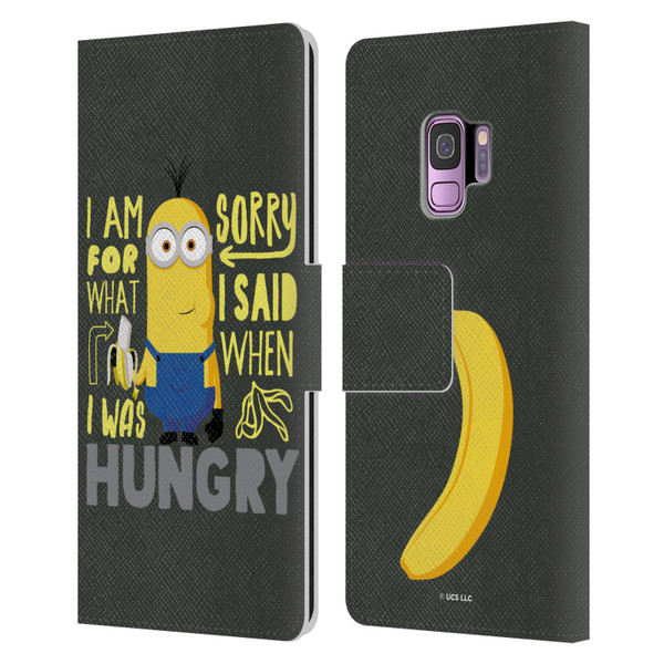 Minions Rise of Gru(2021) Humor Hungry Leather Book Wallet Case Cover For Samsung Galaxy S9