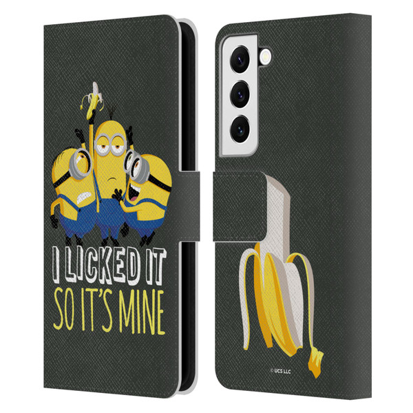 Minions Rise of Gru(2021) Humor Banana Leather Book Wallet Case Cover For Samsung Galaxy S22 5G