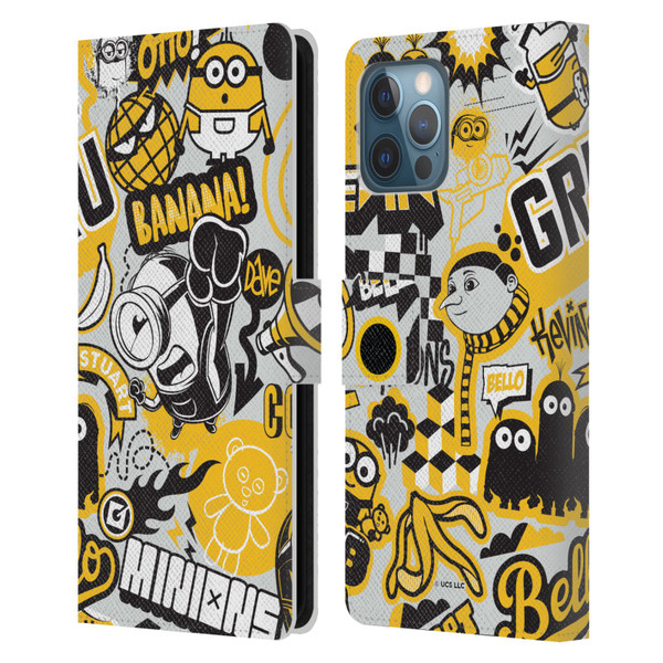 Minions Rise of Gru(2021) Iconic Mayhem Pattern 1 Leather Book Wallet Case Cover For Apple iPhone 12 Pro Max
