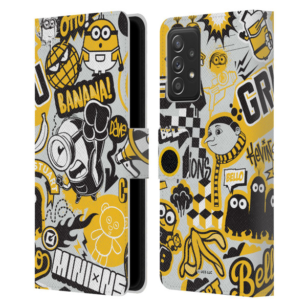 Minions Rise of Gru(2021) Iconic Mayhem Pattern 1 Leather Book Wallet Case Cover For Samsung Galaxy A52 / A52s / 5G (2021)