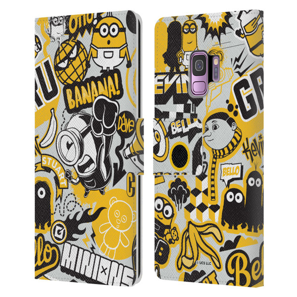 Minions Rise of Gru(2021) Iconic Mayhem Pattern 1 Leather Book Wallet Case Cover For Samsung Galaxy S9