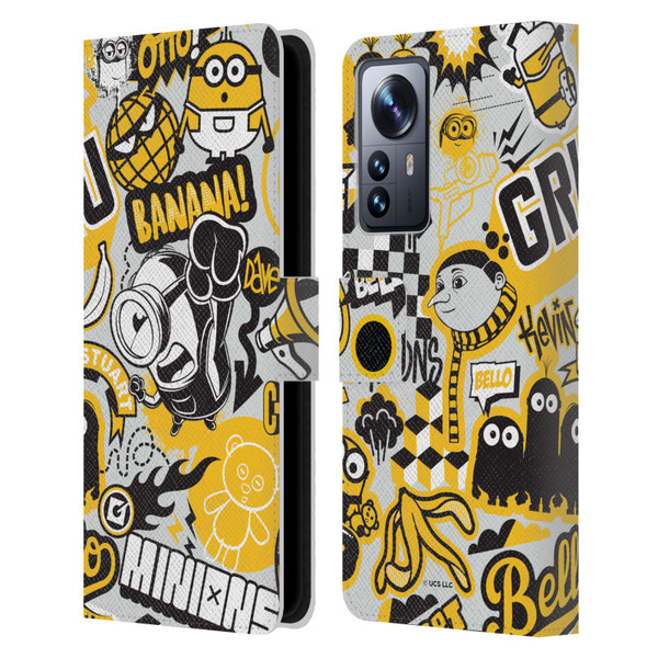 Minions Rise of Gru(2021) Iconic Mayhem Pattern 1 Leather Book Wallet Case Cover For Xiaomi 12 Pro