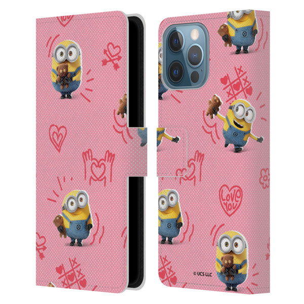 Minions Rise of Gru(2021) Valentines 2021 Bob Pattern Leather Book Wallet Case Cover For Apple iPhone 13 Pro Max